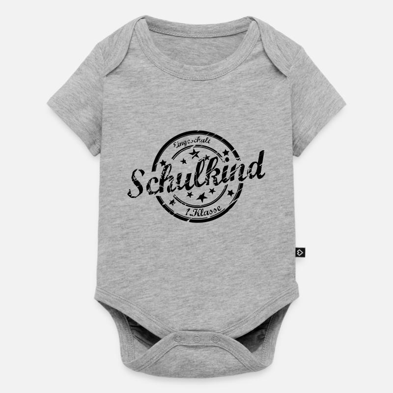 schulkind - Baby Premium Kurzarmbody - Grau meliert