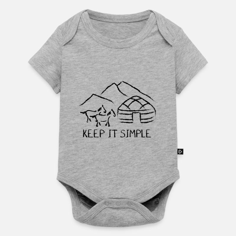keep it simple - Baby Premium Kurzarmbody - Grau meliert