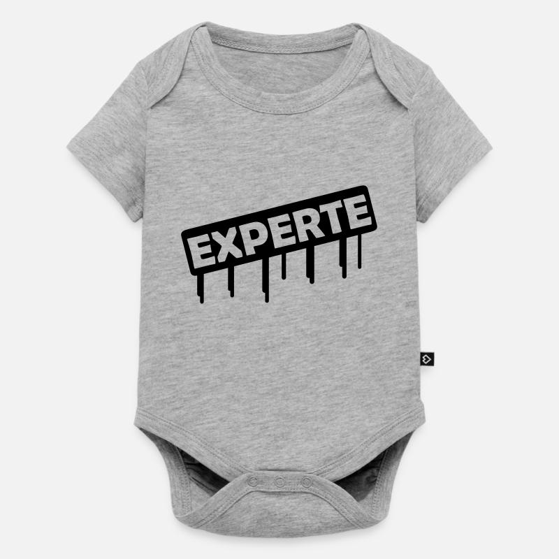 experte - Baby Premium Kurzarmbody - Grau meliert