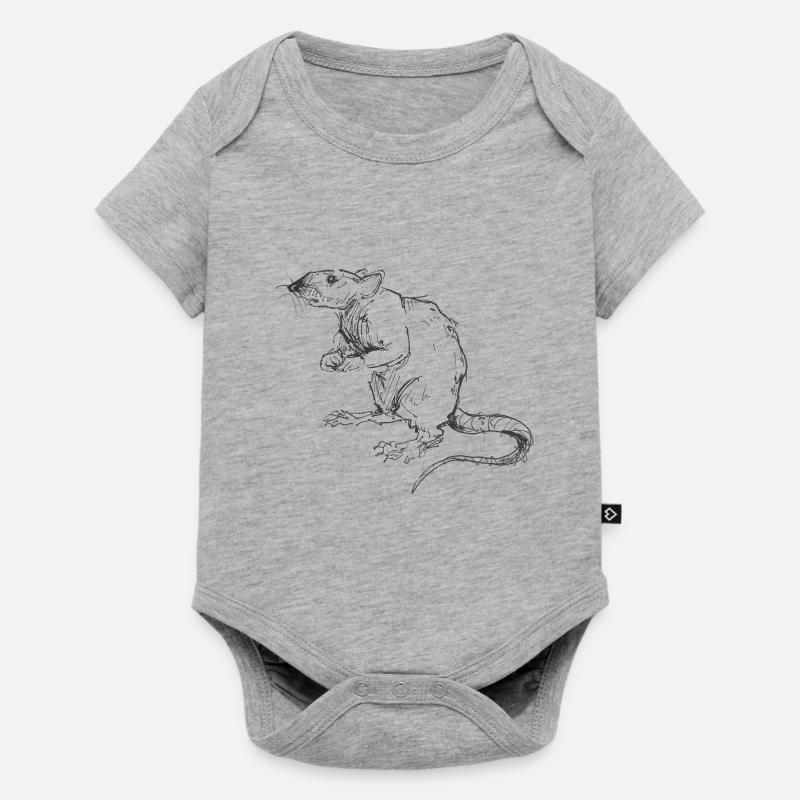 Motif de rat - Body à manches courtes Premium Bébé - gris chiné