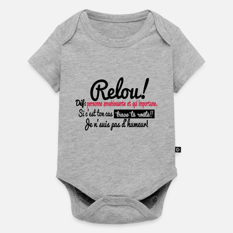 RELOU:définition!!! - Body à manches courtes Premium Bébé - gris chiné