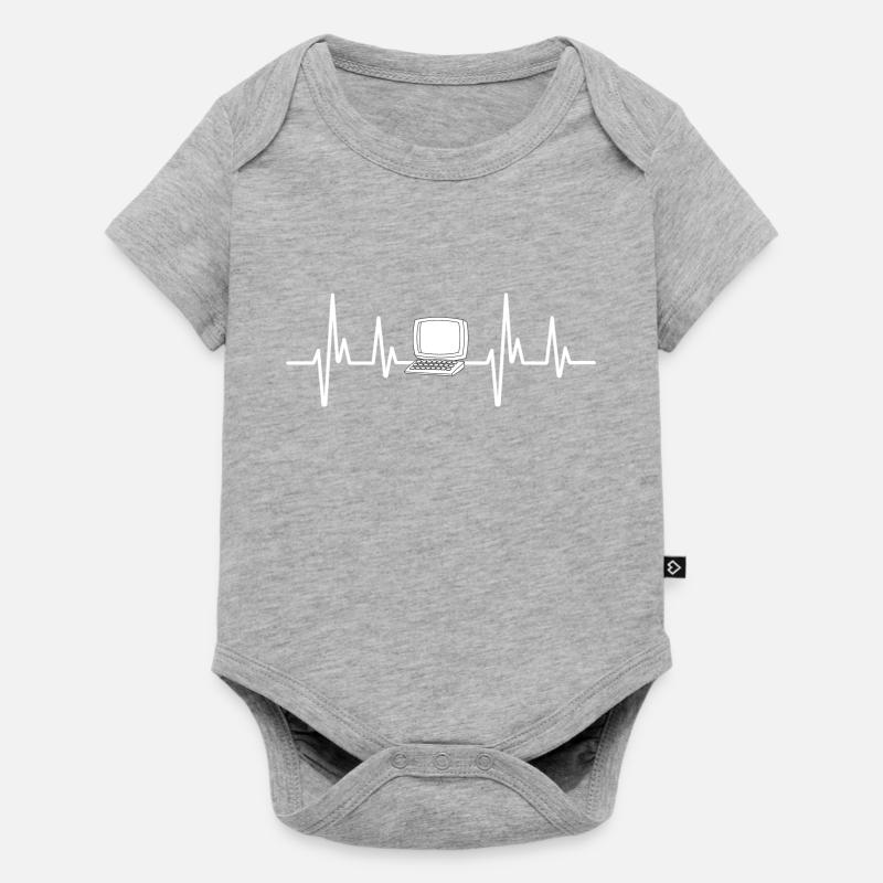 Computer-Herzfrequenz - Baby Premium Kurzarmbody - Grau meliert