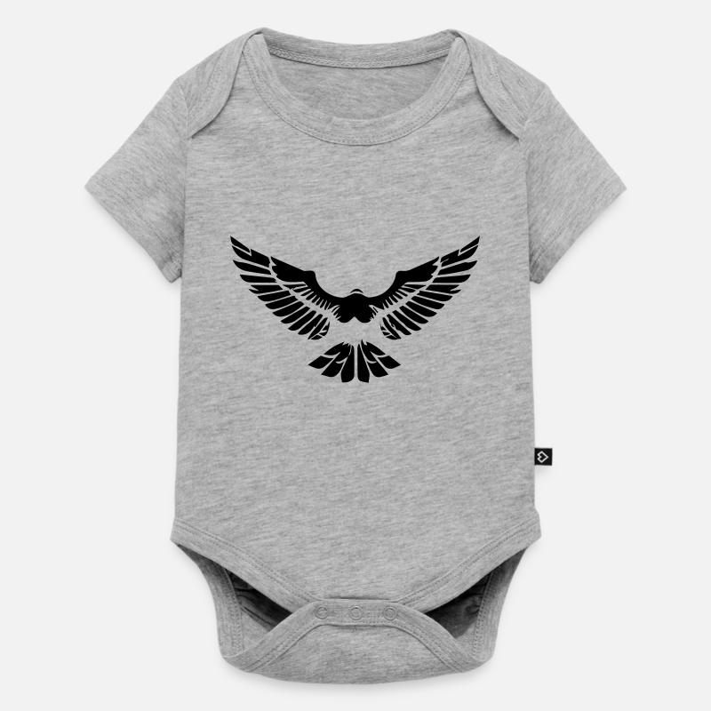 stylized eagle opening its wings in front - Baby Premium short-sleeve bodysuit - heather grey