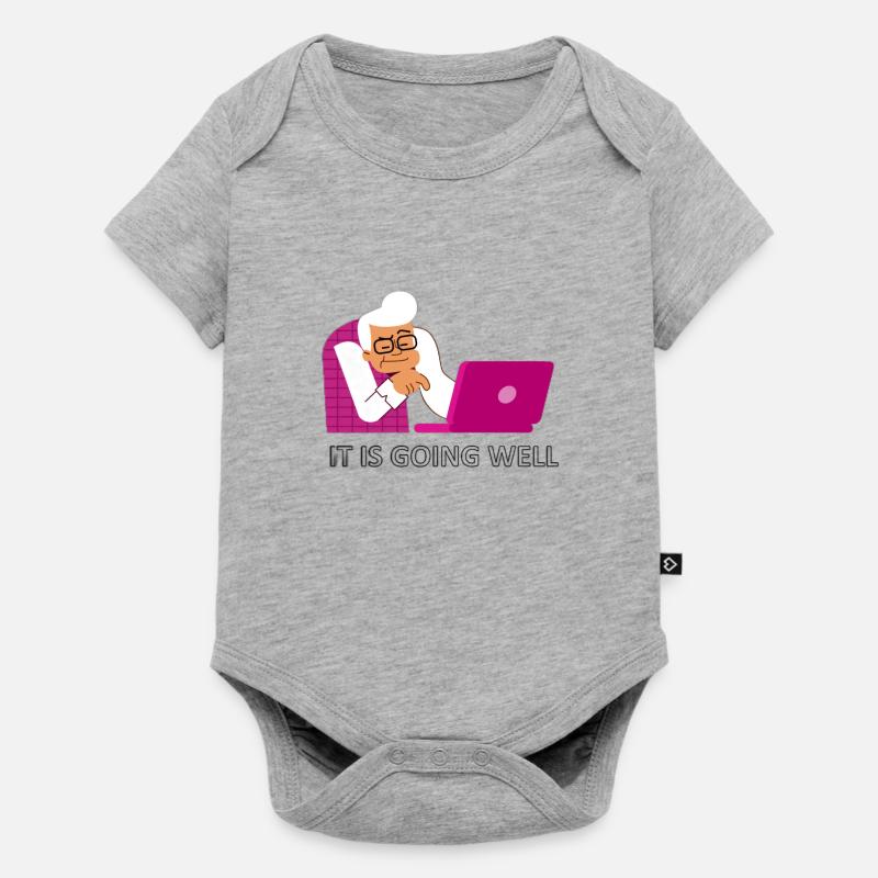 it is going well - Body à manches courtes Premium Bébé - gris chiné