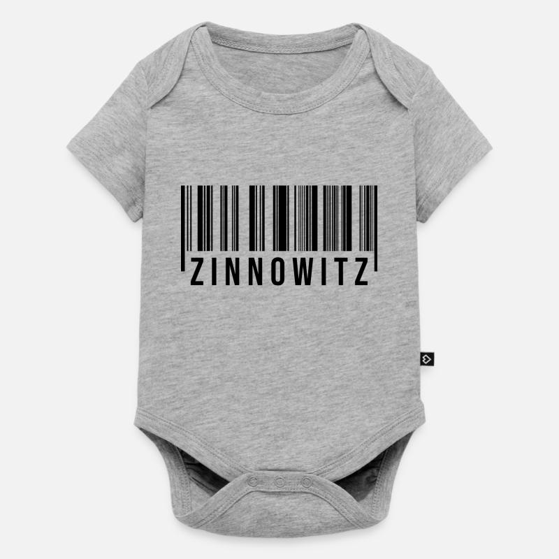 Zinnowitz Strichcode - Baby Premium Kurzarmbody - Grau meliert