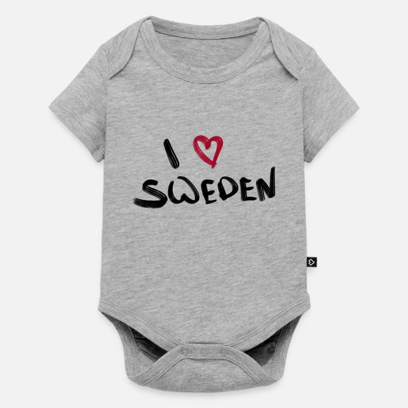 J’adore la Suède - Body à manches courtes Premium Bébé - gris chiné