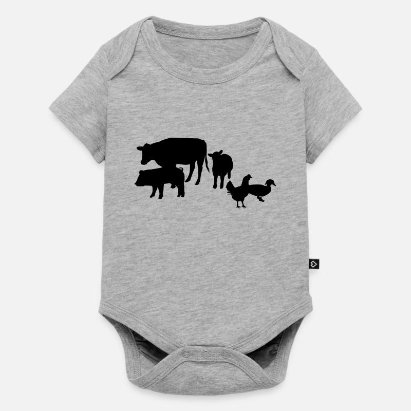 La ferme des animaux - Body à manches courtes Premium Bébé - gris chiné