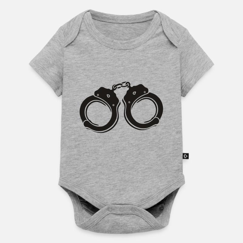 handschellen - Baby Premium Kurzarmbody - Grau meliert