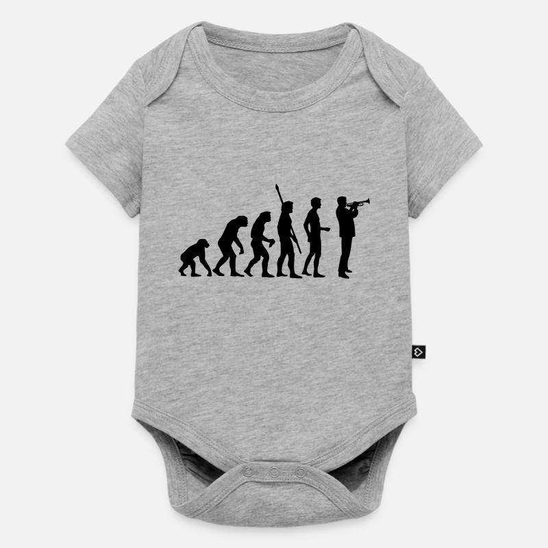 evolution_trompeter - Body à manches courtes Premium Bébé - gris chiné