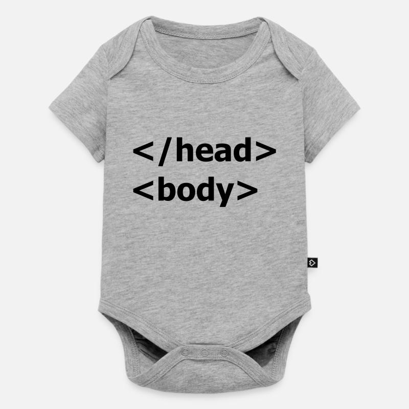 HTML Fun - Baby Premium short-sleeve bodysuit - heather grey