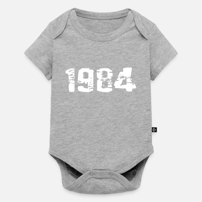 année de naissance - Body à manches courtes Premium Bébé - gris chiné