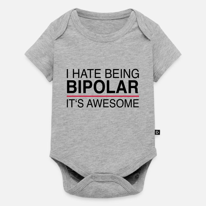 I hate being bipolar - Baby Premium Kurzarmbody - Grau meliert