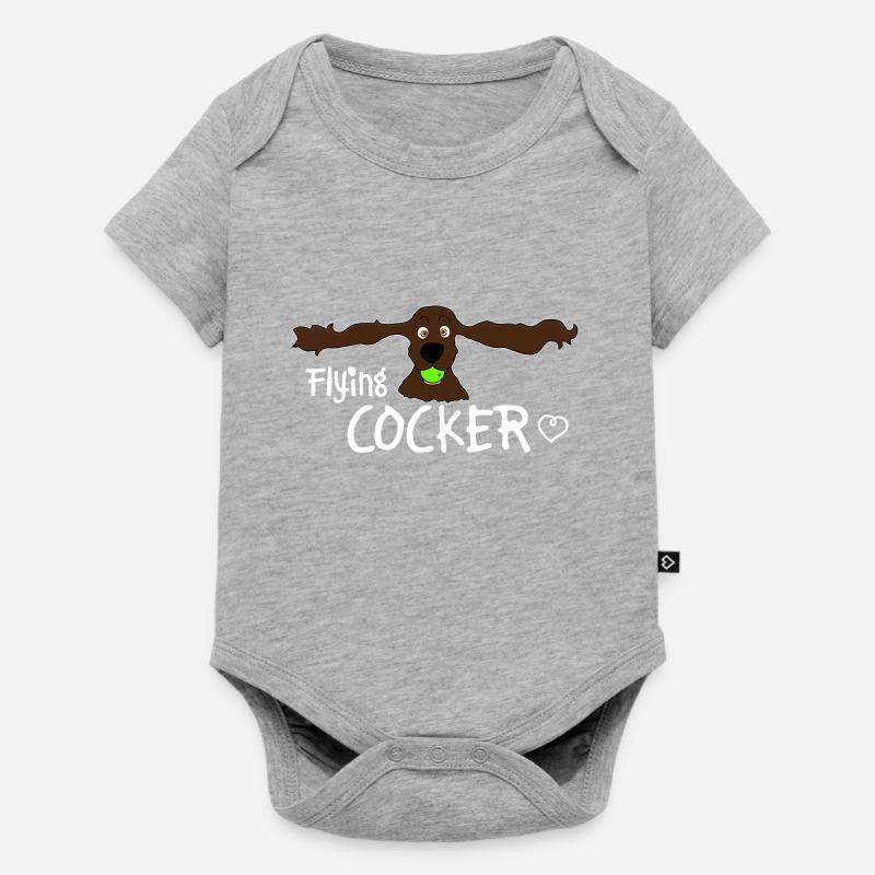 Cocker Spaniel - Baby Premium Kurzarmbody - Grau meliert