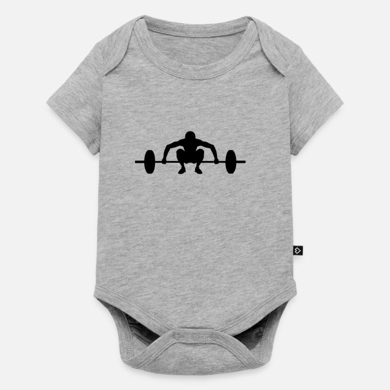 Barbell noir - Body à manches courtes Premium Bébé - gris chiné