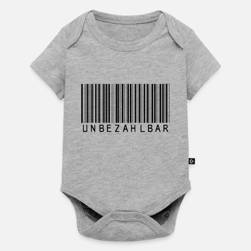 Barcode "Priceless" black - Baby Premium short-sleeve bodysuit - heather grey