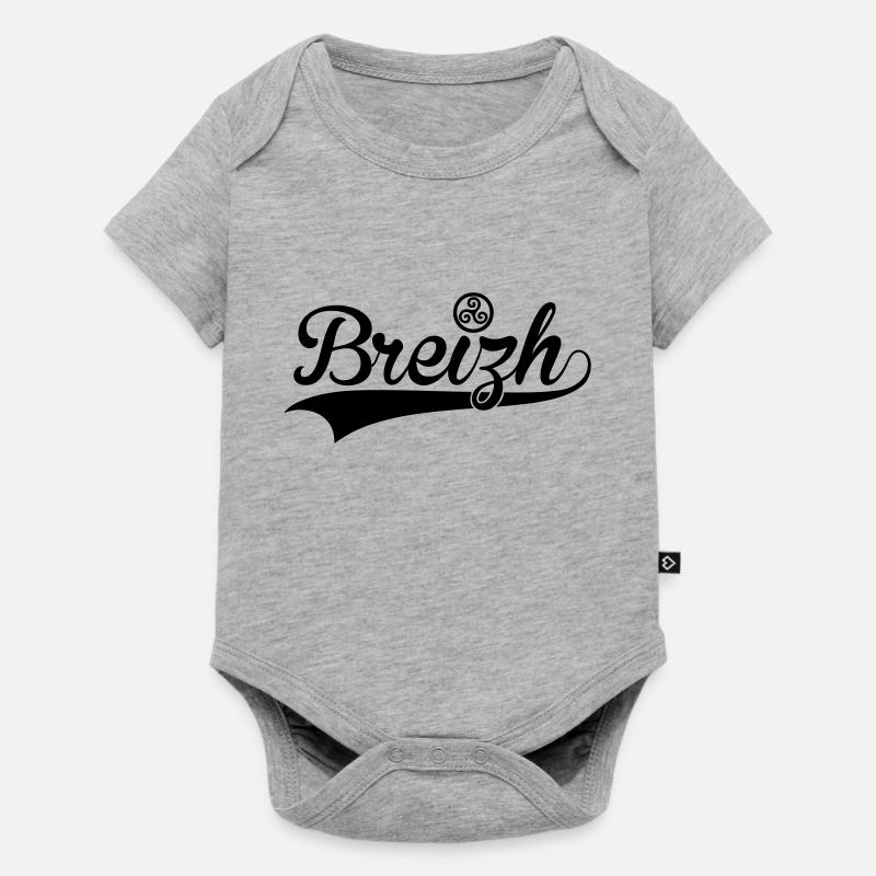 Bretagne - Breizh - Body à manches courtes Premium Bébé - gris chiné