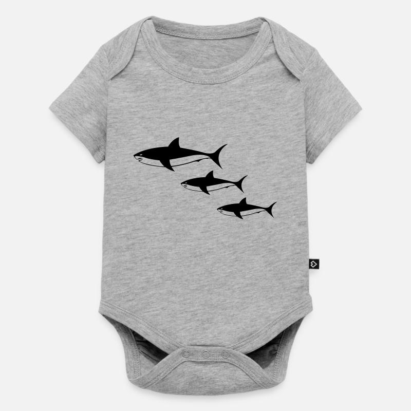Requins - Body à manches courtes Premium Bébé - gris chiné