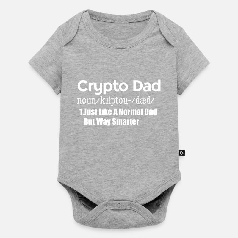 Crypto Papa comme un papa normal mais beaucoup plus intelligent - Body à manches courtes Premium Bébé - gris chiné