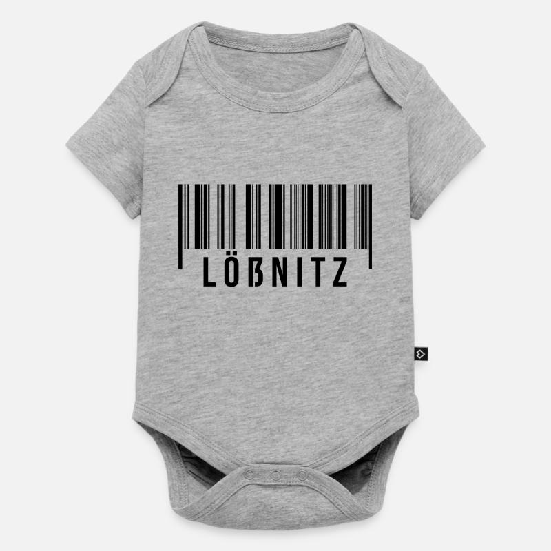 Erzgebirge Strichcode Lößnitz - Baby Premium Kurzarmbody - Grau meliert