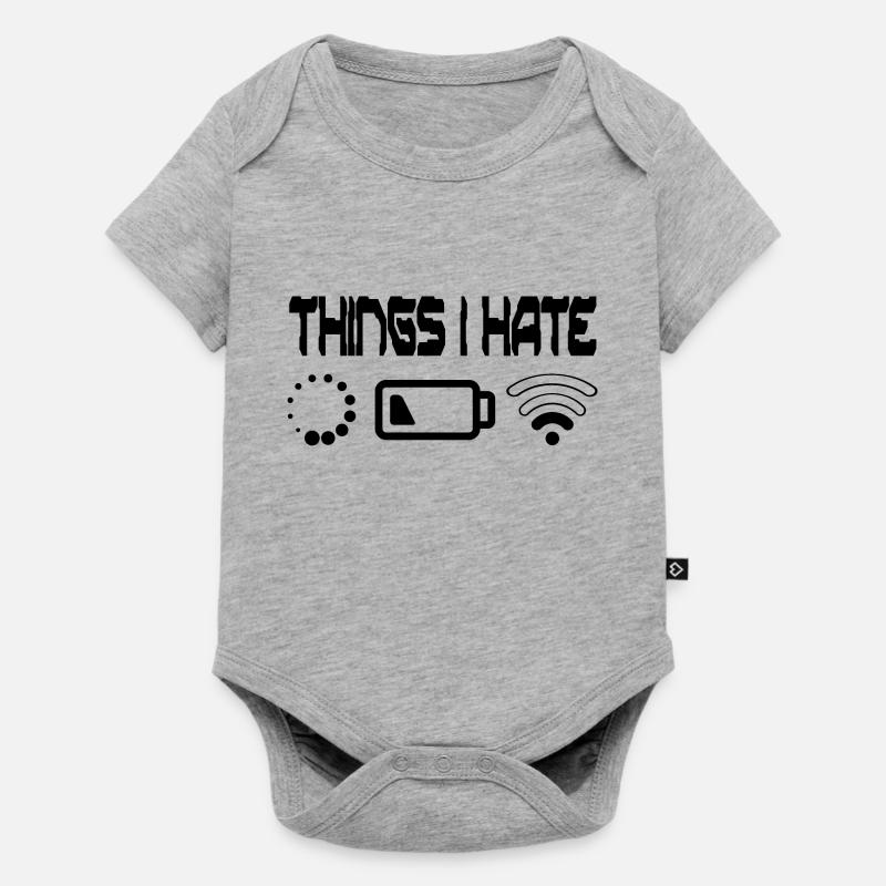 Things I Hate Programmer Outfit Gamer Fun Gift - Baby Premium Kurzarmbody - Grau meliert