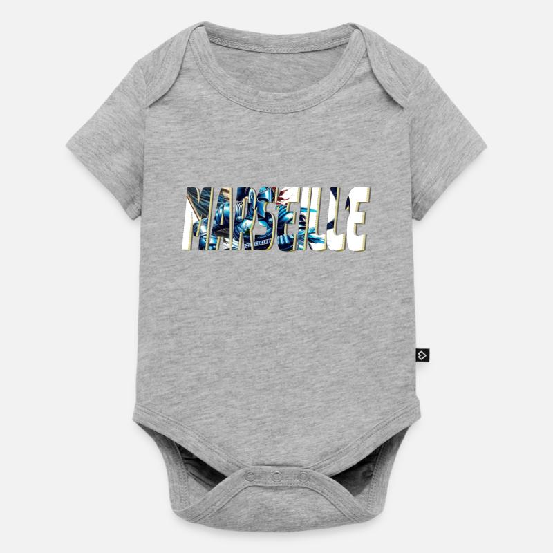 Marseille design stylisé BD - Body à manches courtes Premium Bébé - gris chiné