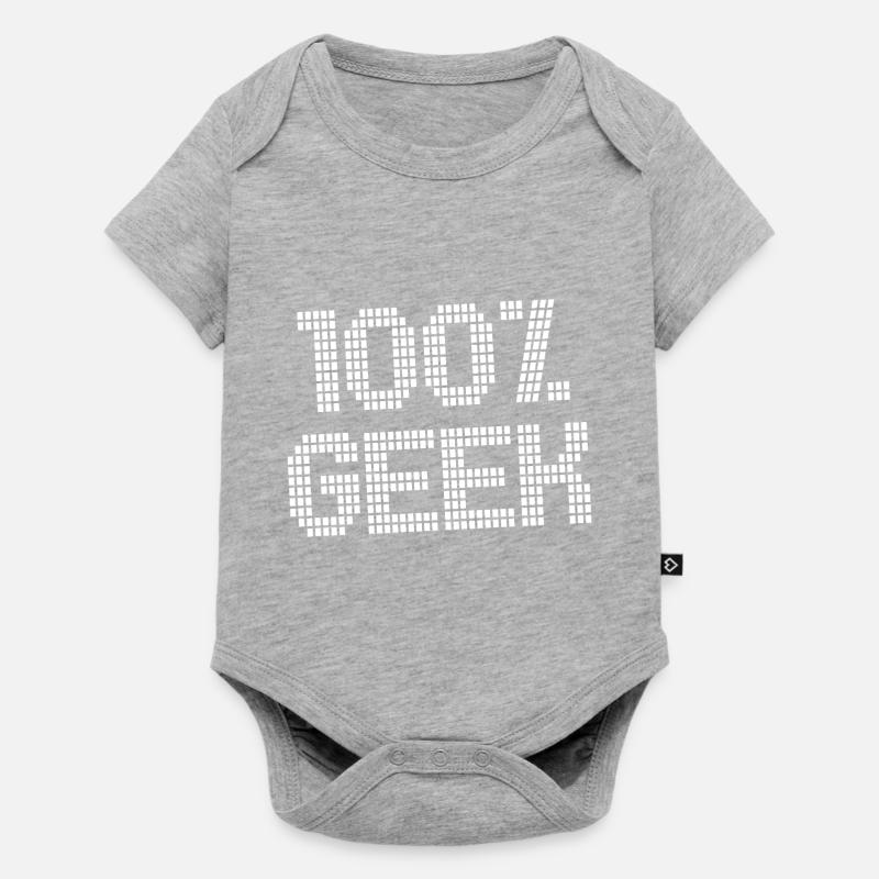 100 % Geek ! cent pour cent geek - Body à manches courtes Premium Bébé - gris chiné