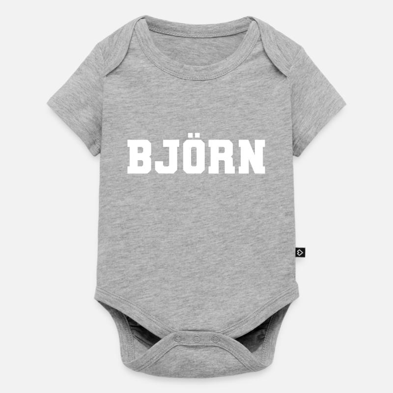 Nome - Björn - Body Premium a maniche corte per neonati  - grigio melange