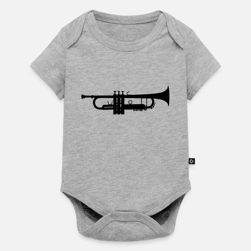 Trompete Vector - Baby Premium Kurzarmbody - Grau meliert