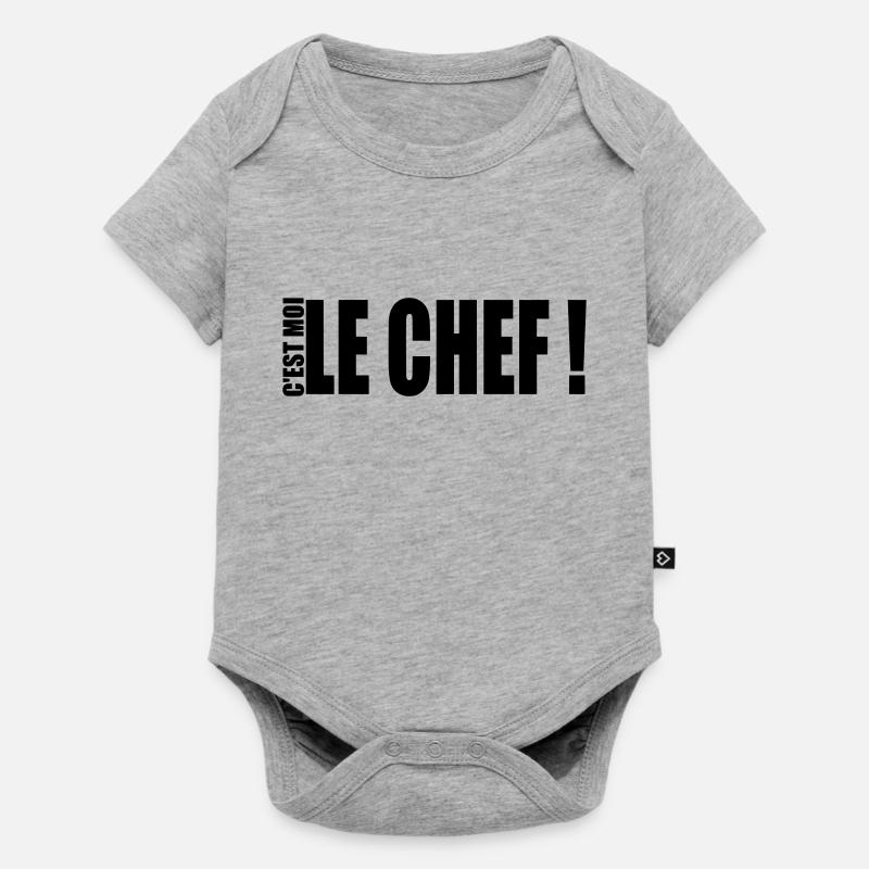 c'est moi le chef ! - Body à manches courtes Premium Bébé - gris chiné