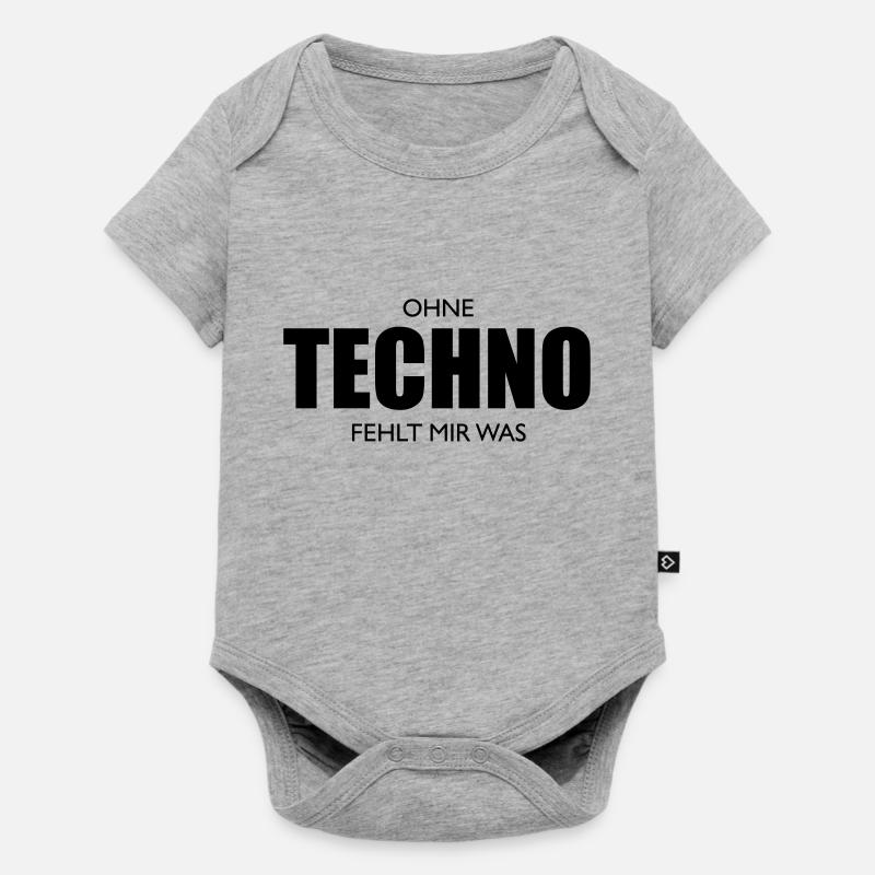 Ohne Techno fehlt dir was - Baby Premium Kurzarmbody - Grau meliert