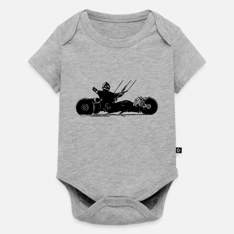 kitebuggy side - Baby Premium short-sleeve bodysuit - heather grey