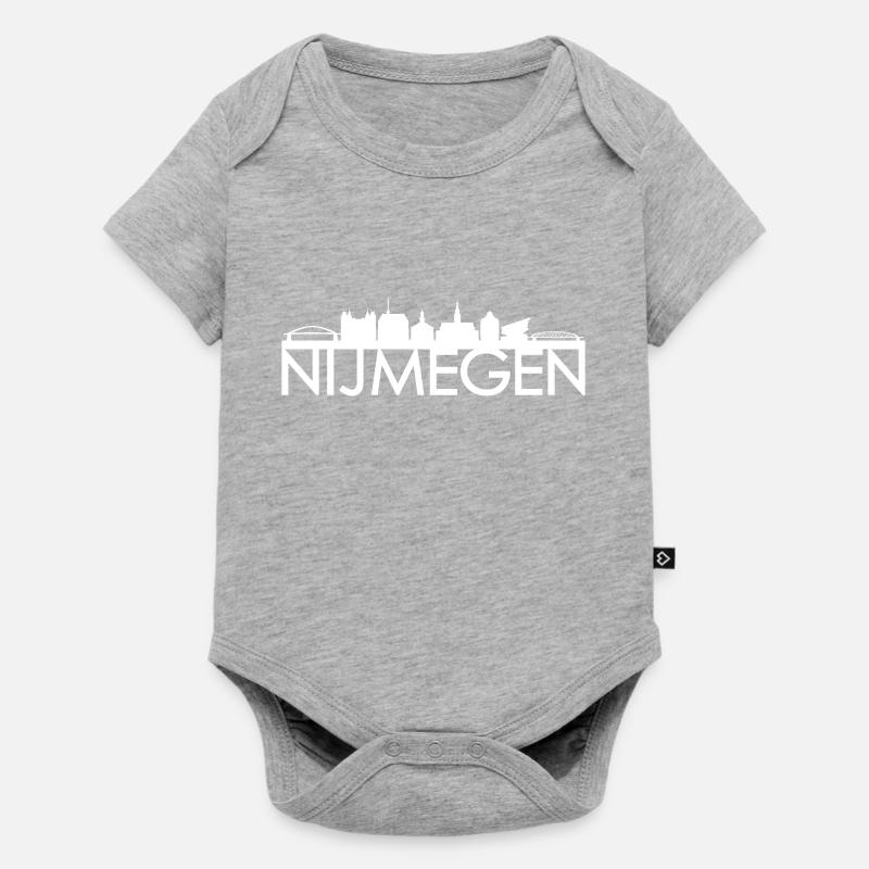 Idée de cadeau de skyline Pays-Bas Nijmegen - Body à manches courtes Premium Bébé - gris chiné