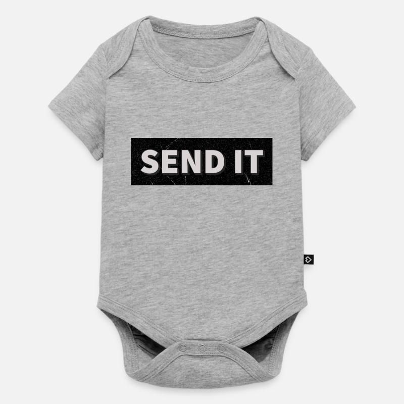 SEND IT Box Logo - Baby Premium short-sleeve bodysuit - heather grey