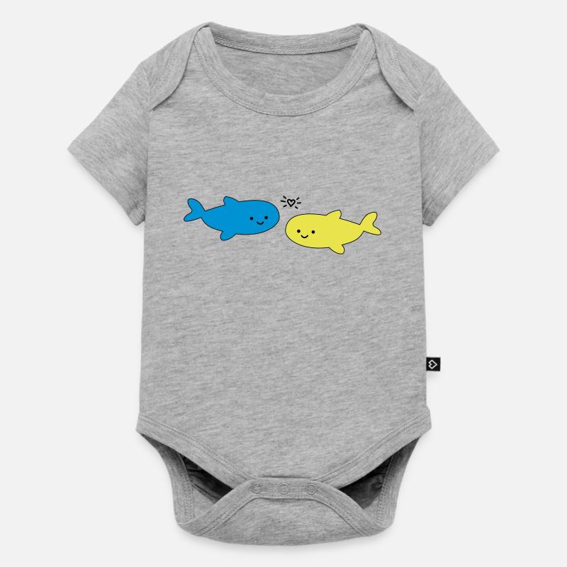 amour - Body à manches courtes Premium Bébé - gris chiné
