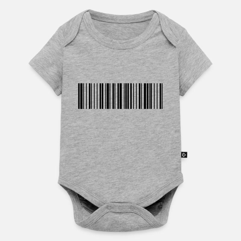 QR-Code Schwarz - Baby Premium Kurzarmbody - Grau meliert