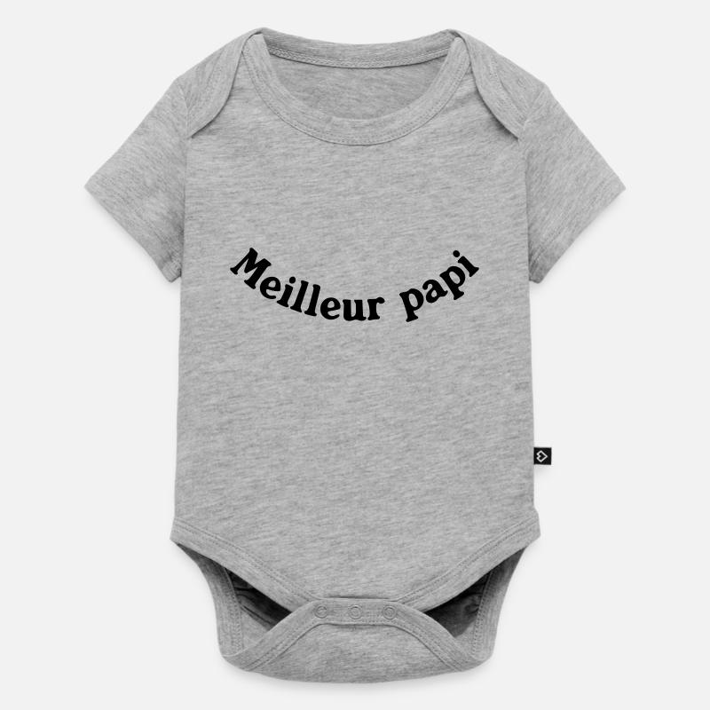 MEILLEUR PAPI - Body à manches courtes Premium Bébé - gris chiné