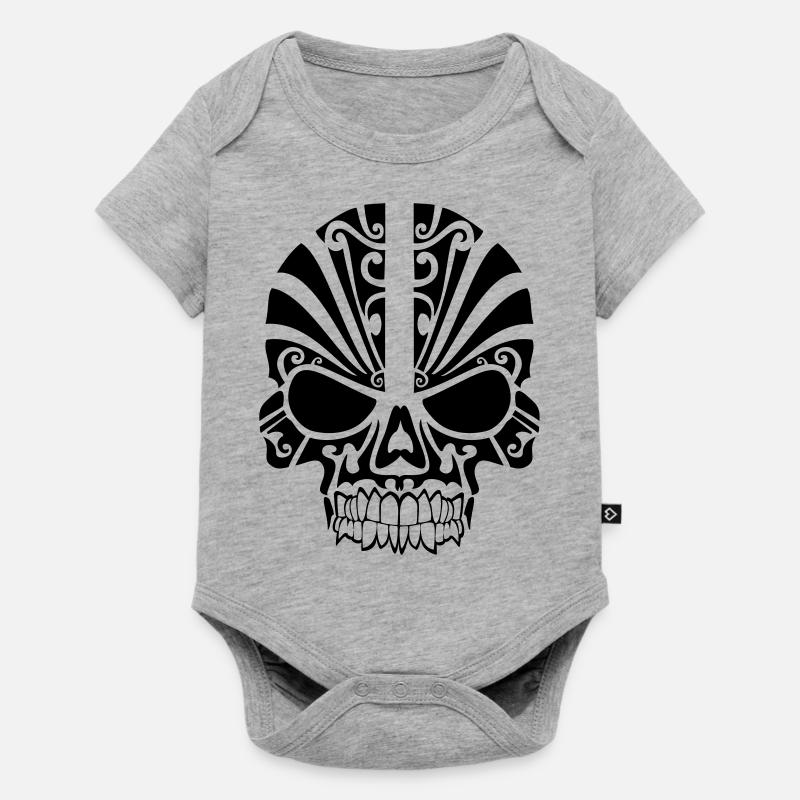 crâne - Body à manches courtes Premium Bébé - gris chiné