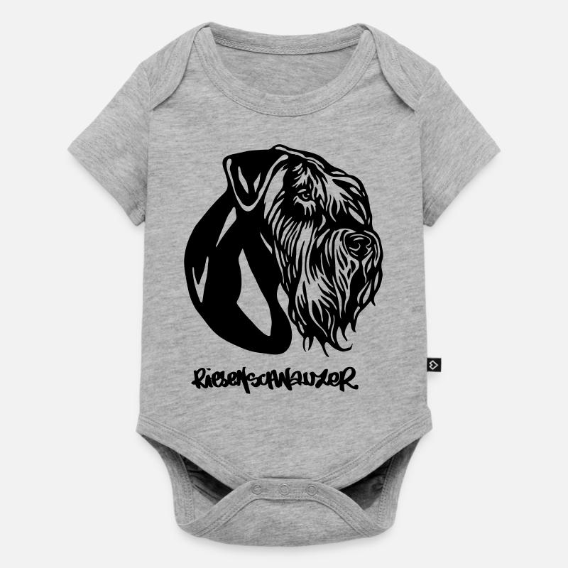 RIESENSCHNAUZER withoutBackground text - Baby Premium Kurzarmbody - Grau meliert