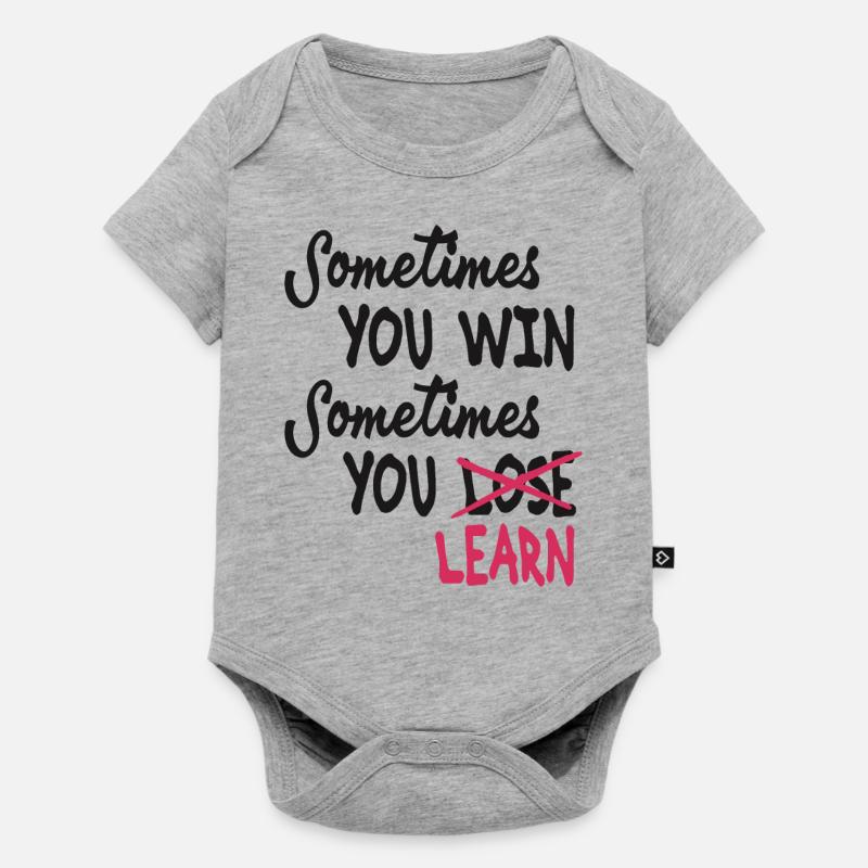 Manchmal gewinnst du manchmal lernst du - Baby Premium Kurzarmbody - Grau meliert