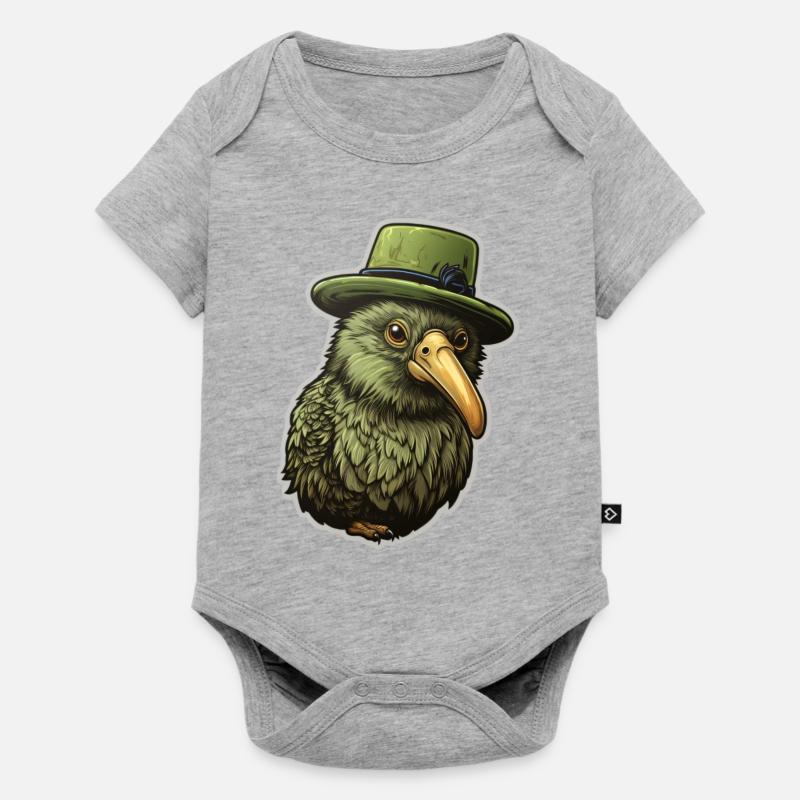 Kiwi avec chapeau - Body à manches courtes Premium Bébé - gris chiné