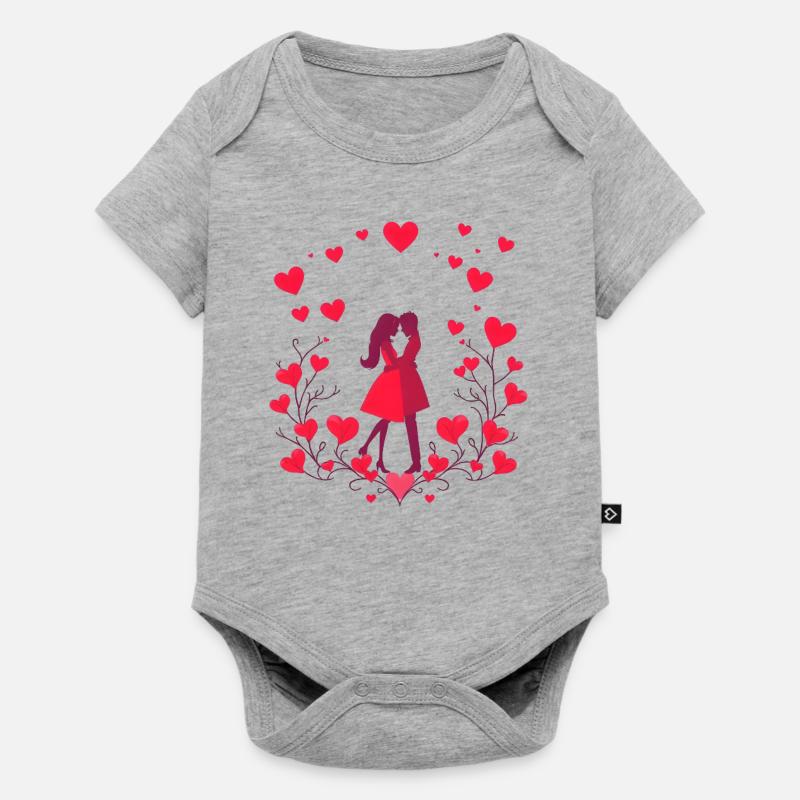 Design de la Saint-Valentin - Body à manches courtes Premium Bébé - gris chiné