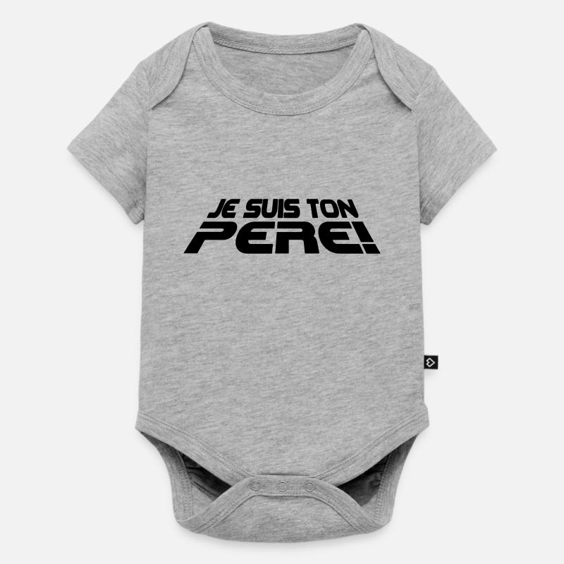 Je suis ton père 3D (1c) - Body à manches courtes Premium Bébé - gris chiné