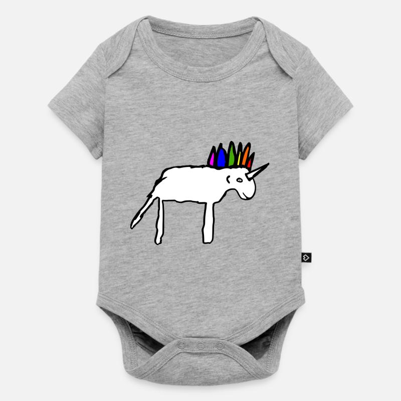 Beautiful scribbled unicorn - Baby Premium short-sleeve bodysuit - heather grey
