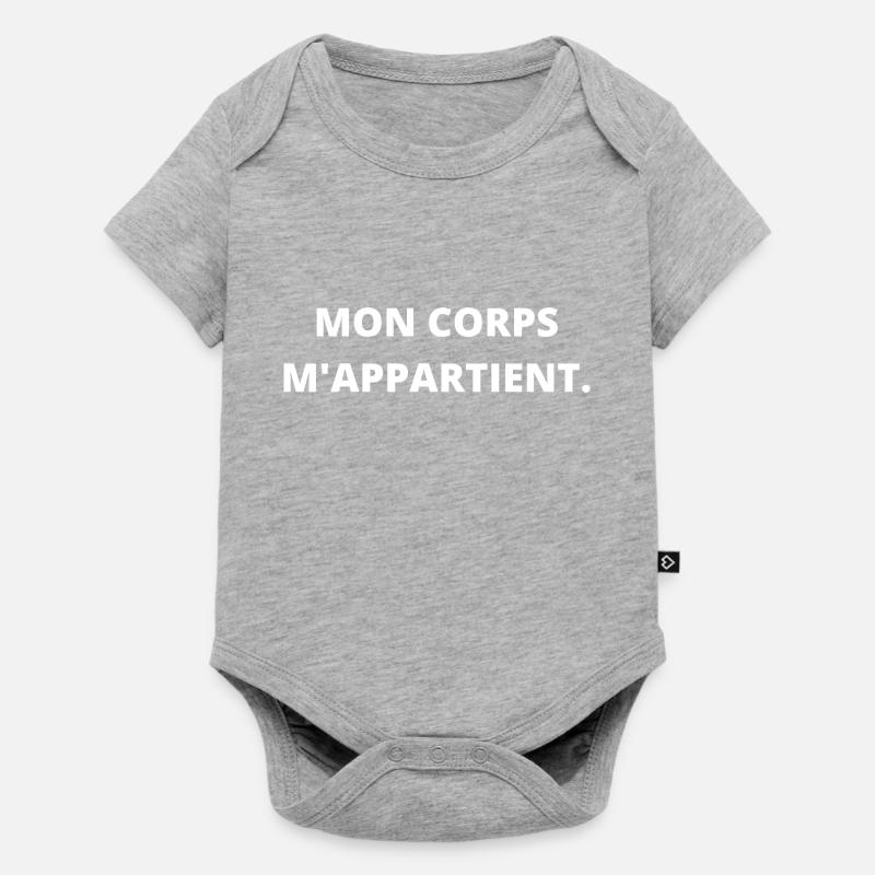 mon corps m'appartient - Body à manches courtes Premium Bébé - gris chiné