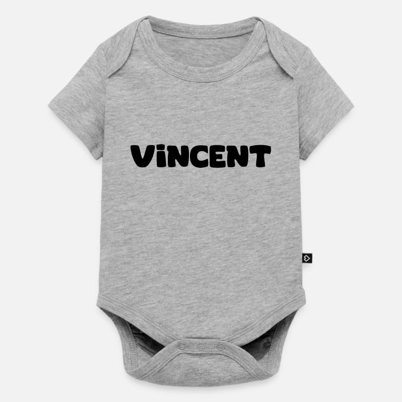 Nom - Vincent - Body à manches courtes Premium Bébé - gris chiné