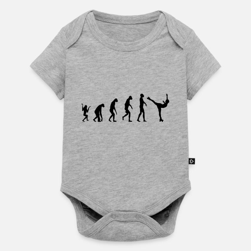 Rollkunstlauf Evolution - Baby Premium Kurzarmbody - Grau meliert