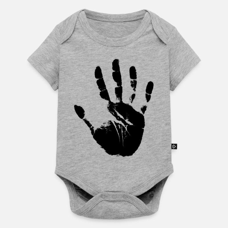 Main - Body à manches courtes Premium Bébé - gris chiné