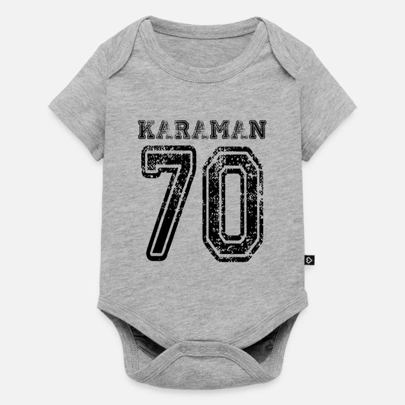 70 Karaman plaque d'immatriculation turque comme un cadeau - Body à manches courtes Premium Bébé - gris chiné