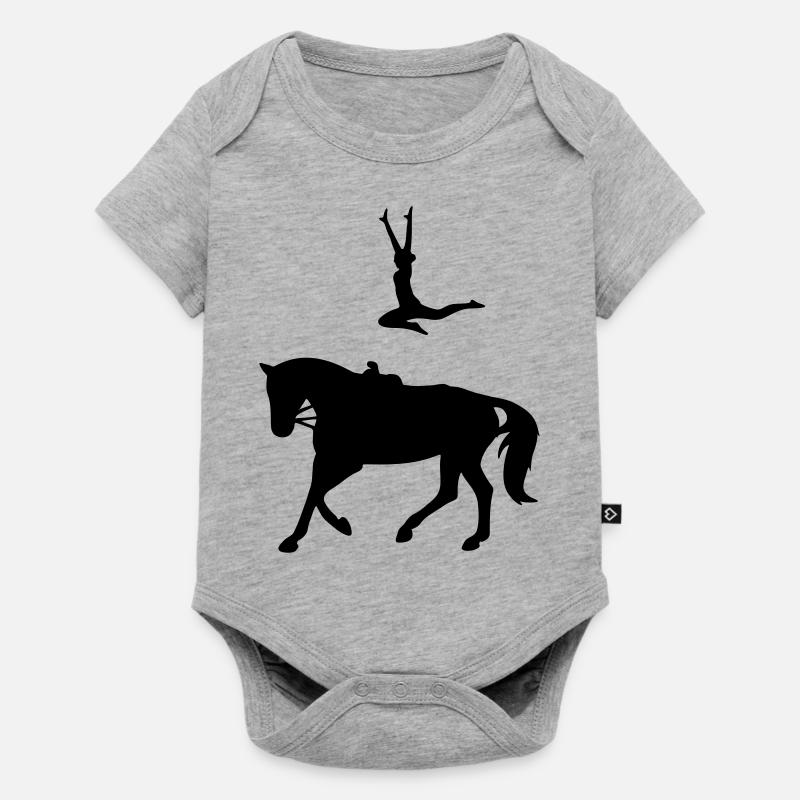 Voltigieren Sprung - Baby Premium Kurzarmbody - Grau meliert