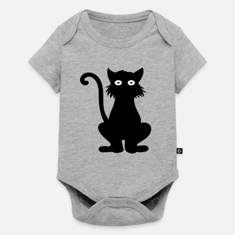 Chat noir - Body à manches courtes Premium Bébé - gris chiné
